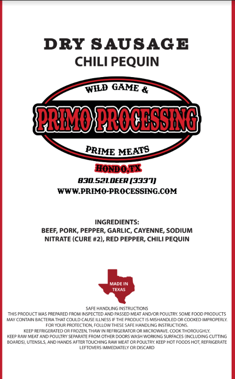 Dry Sausage with Chili Pequin – Primo Processing